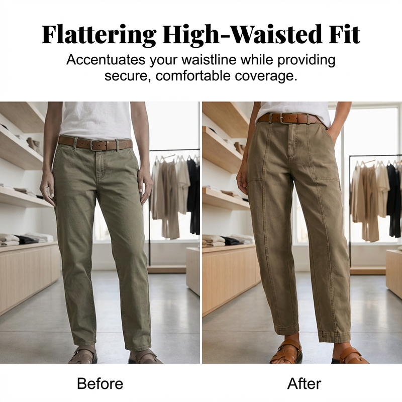 Pantalon utilitaire taille haute fuselé pour femme