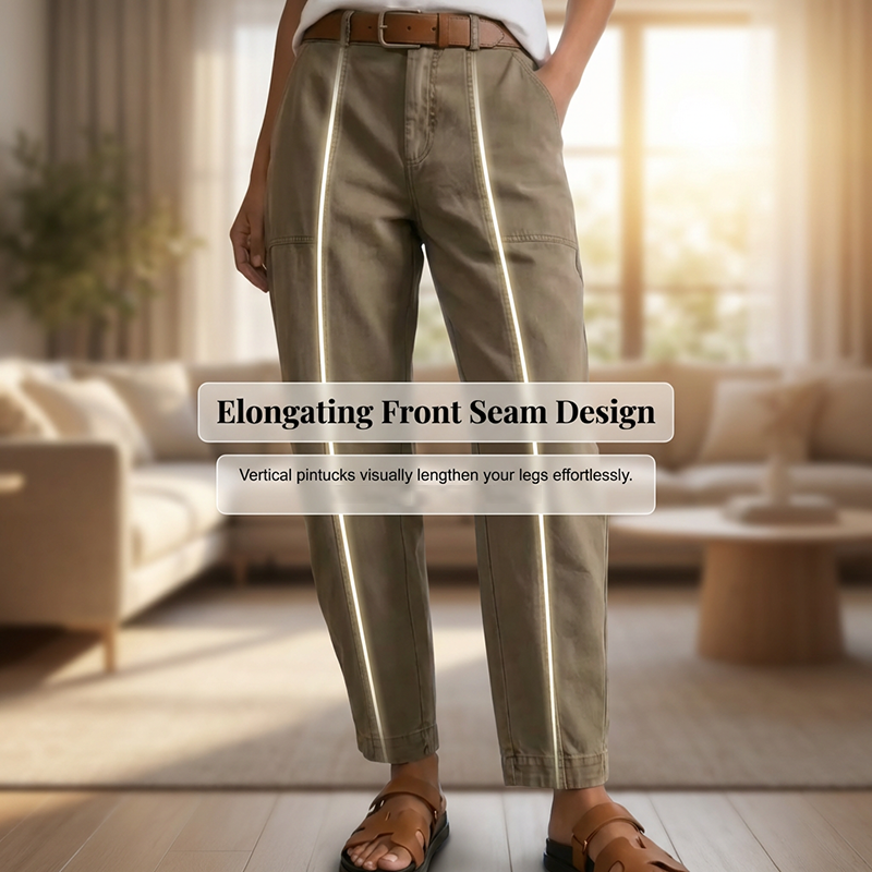 Pantalon utilitaire taille haute fuselé pour femme