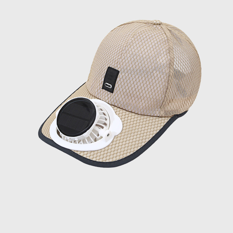 Casquette de baseball respirante avec ventilateur solaire intégré pour le refroidissement