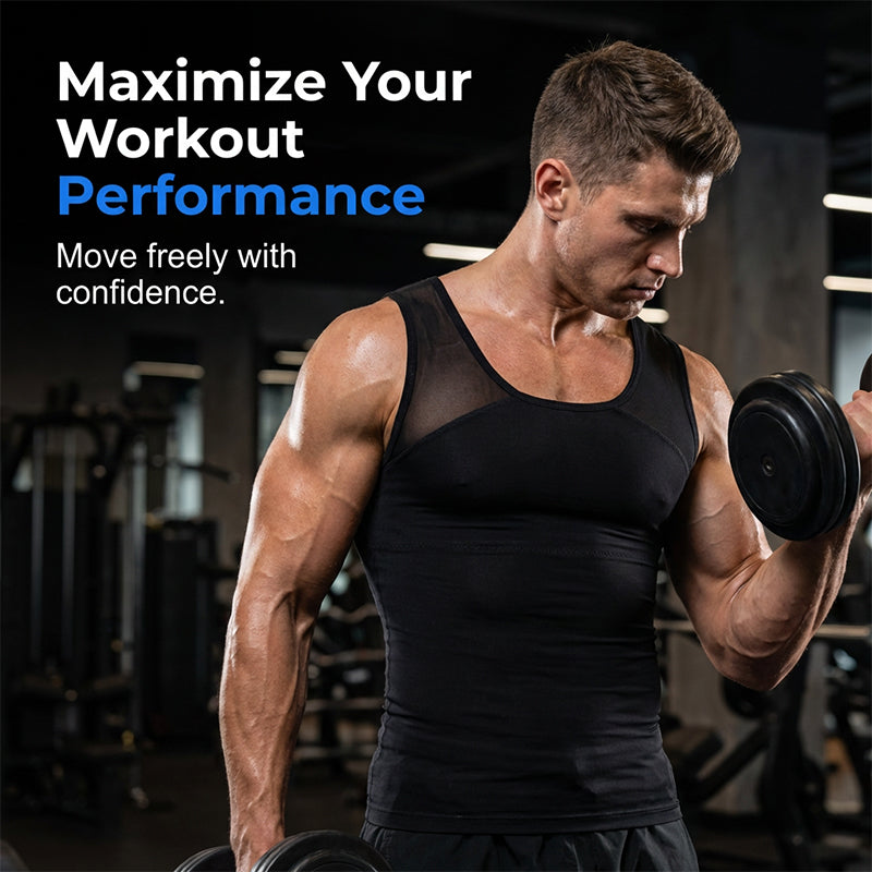 Débardeur de fitness et de maintien haute élasticité pour hommes – Lissage instantané de la sangle abdominale, confort toute la journée !