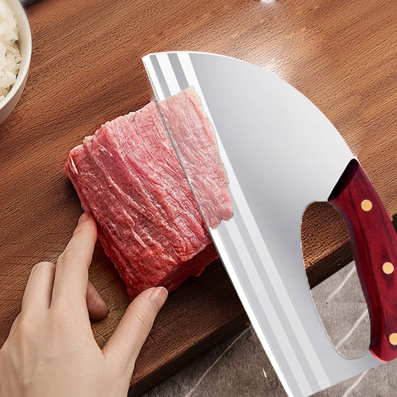 Couteau de cuisine ergonomique – poignée avant, coupe sans effort les légumes et la viande. Un cadeau attentionné pour les cuisiniers amateurs.