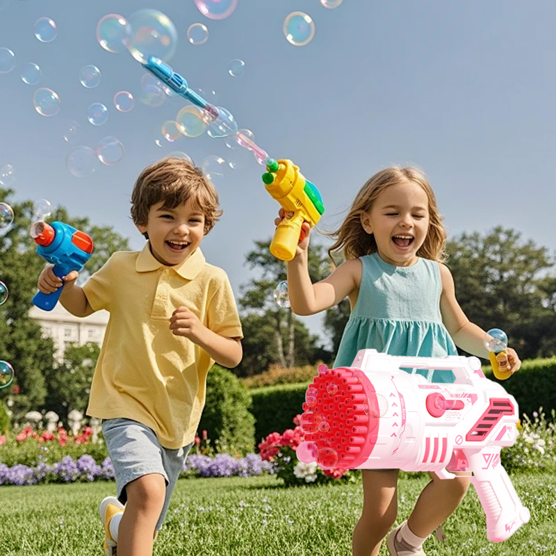 Machine à bulles pistolet 69 trous Joyful Fun