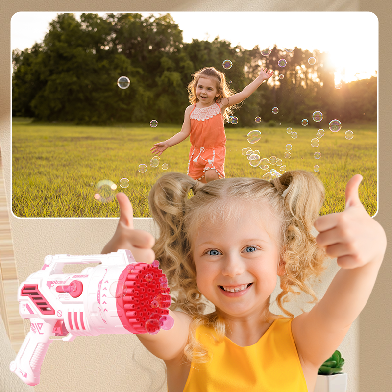 Machine à bulles pistolet 69 trous Joyful Fun
