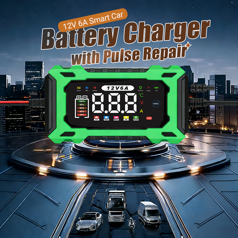 Chargeur de batterie de voiture intelligent 12 V 6 A – Technologie de réparation d'impulsions, entretien automatique et désulfatation