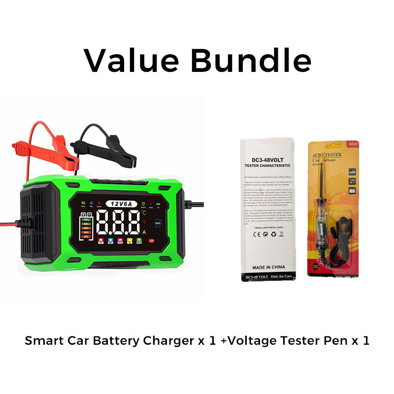 Chargeur de batterie de voiture intelligent 12 V 6 A – Technologie de réparation d'impulsions, entretien automatique et désulfatation