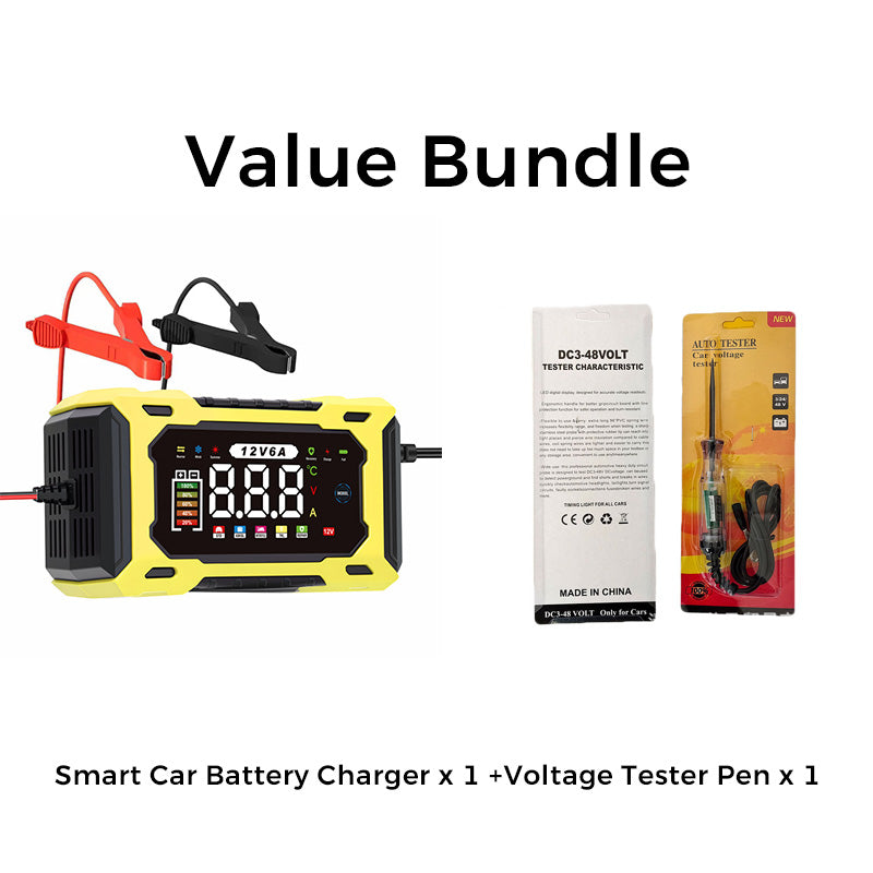 Chargeur de batterie de voiture intelligent 12 V 6 A – Technologie de réparation d'impulsions, entretien automatique et désulfatation