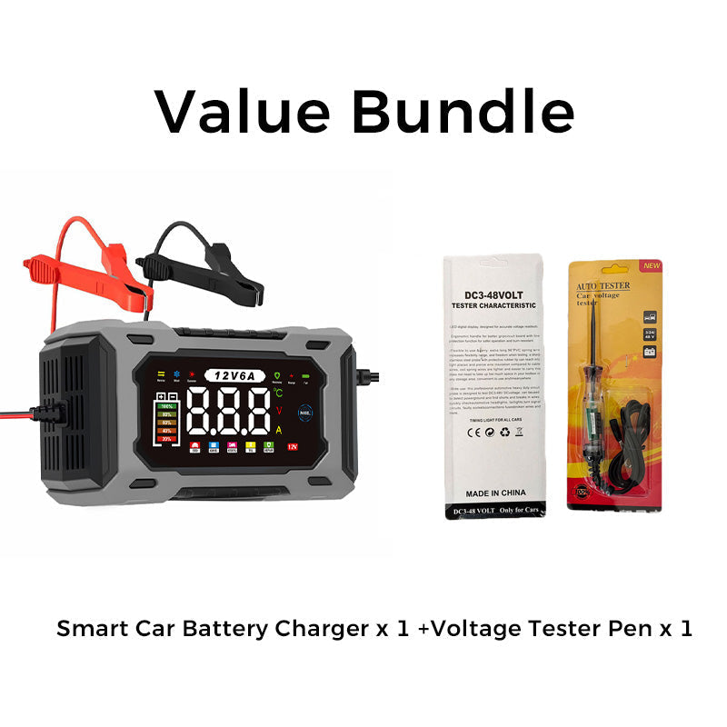Chargeur de batterie de voiture intelligent 12 V 6 A – Technologie de réparation d'impulsions, entretien automatique et désulfatation
