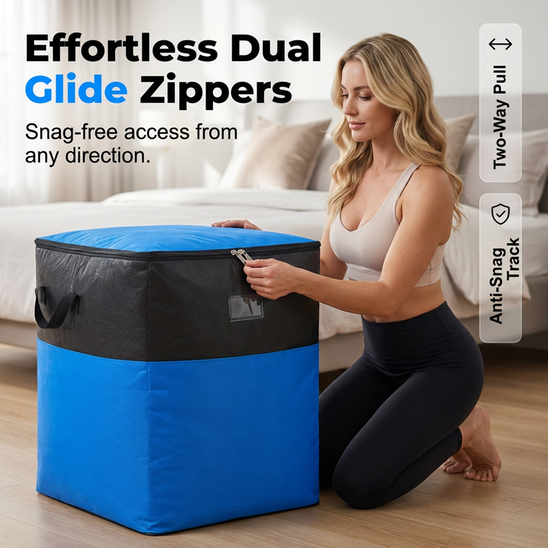 Sac de rangement et de déménagement pliable – PE robuste, résistant à l'eau. Très grande capacité de 180 L, se plie à plat. Poignées renforcées, parfait pour déménager ou pour le grenier.
