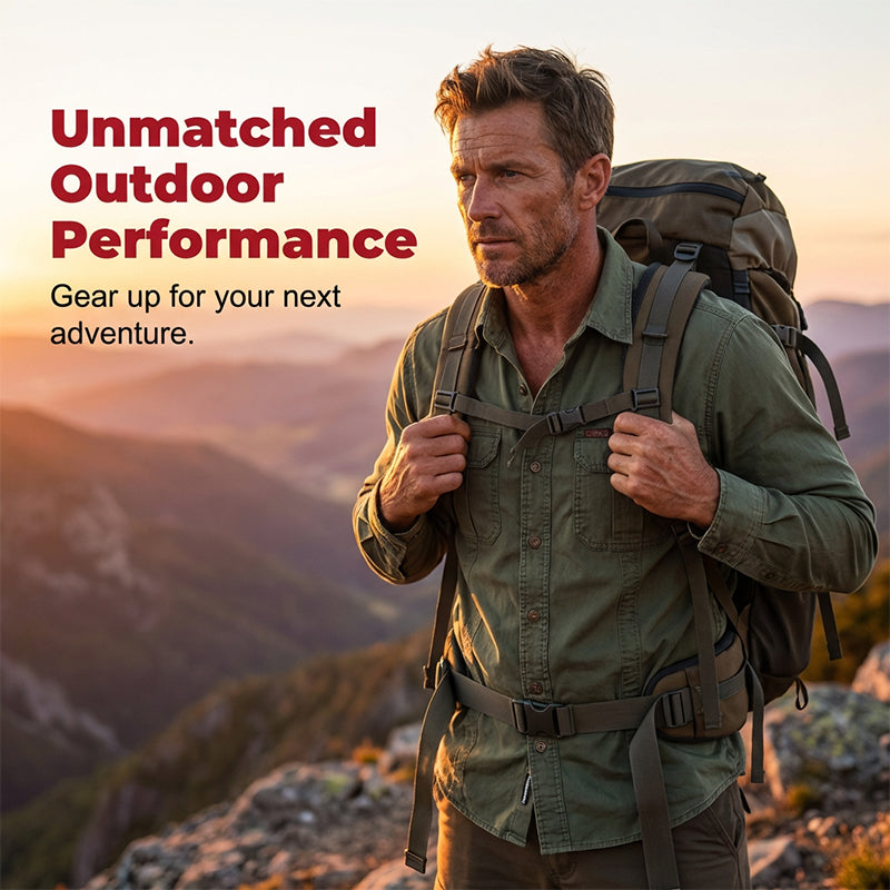 Chemise de travail en coton à manches longues pour hommes – Durable, respirante, poches poitrine