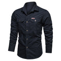 Chemise de travail en coton à manches longues pour hommes – Durable, respirante, poches poitrine