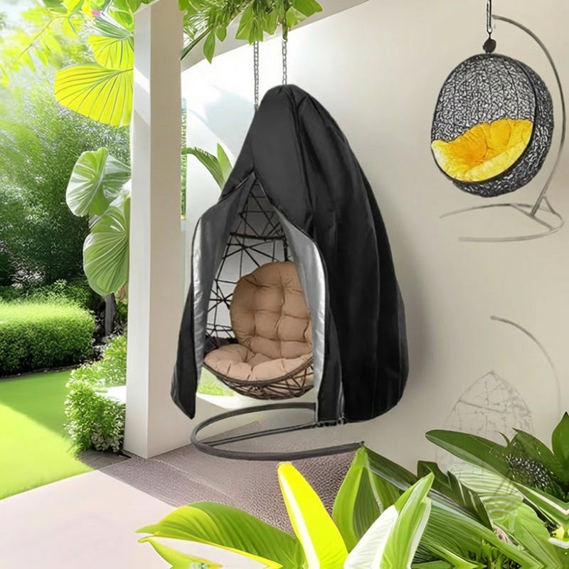 Housse imperméable et résistante pour fauteuil suspendu œuf – Résistante aux UV, en tissu Oxford durable, fermeture éclair facile. Protection toute l'année.