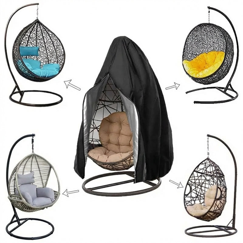 Housse imperméable et résistante pour fauteuil suspendu œuf – Résistante aux UV, en tissu Oxford durable, fermeture éclair facile. Protection toute l'année.