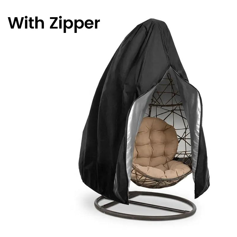 Housse imperméable et résistante pour fauteuil suspendu œuf – Résistante aux UV, en tissu Oxford durable, fermeture éclair facile. Protection toute l'année.