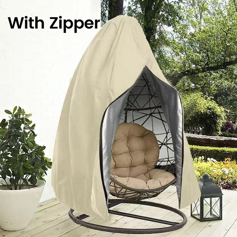 Housse imperméable et résistante pour fauteuil suspendu œuf – Résistante aux UV, en tissu Oxford durable, fermeture éclair facile. Protection toute l'année.