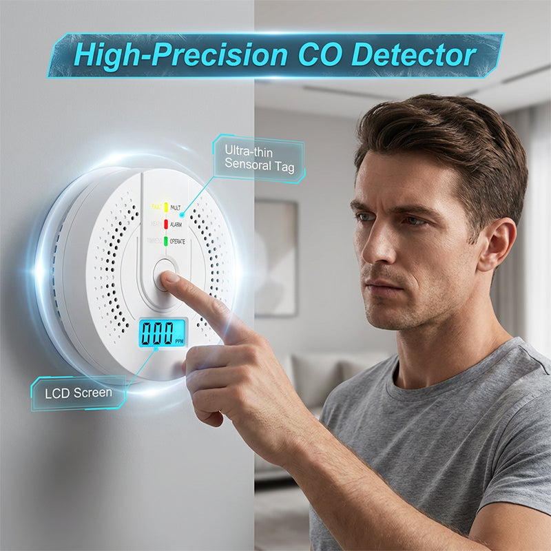 Détecteur de monoxyde de carbone haute sensibilité avec écran LCD
