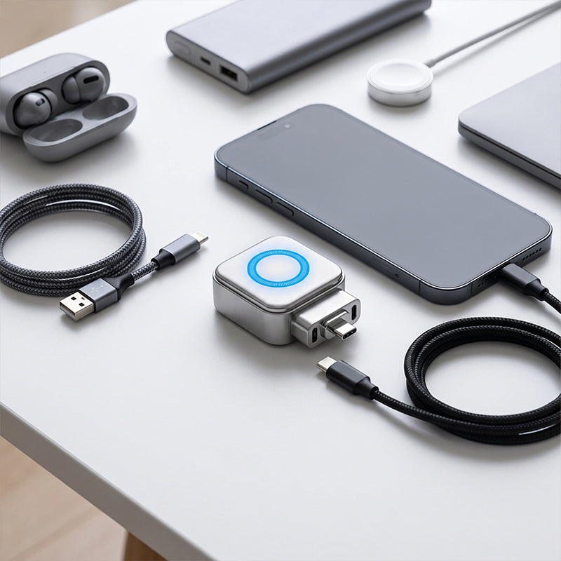 Éveil estival : Chargeur ultra-rapide 140W avec arrêt automatique IA – USB-C PD3.1 – Protection intelligente de la batterie – Universel pour iPhone, MacBook et