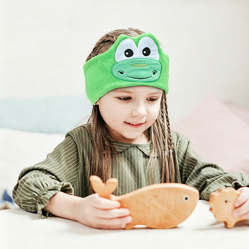 Bandeau Bluetooth 2026 pour enfants – 2 en 1 : bandeau doux et masque de sommeil. Parfait pour les voyages ou les siestes.