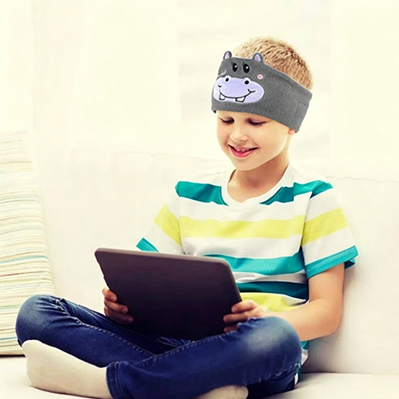 Bandeau Bluetooth 2026 pour enfants – 2 en 1 : bandeau doux et masque de sommeil. Parfait pour les voyages ou les siestes.