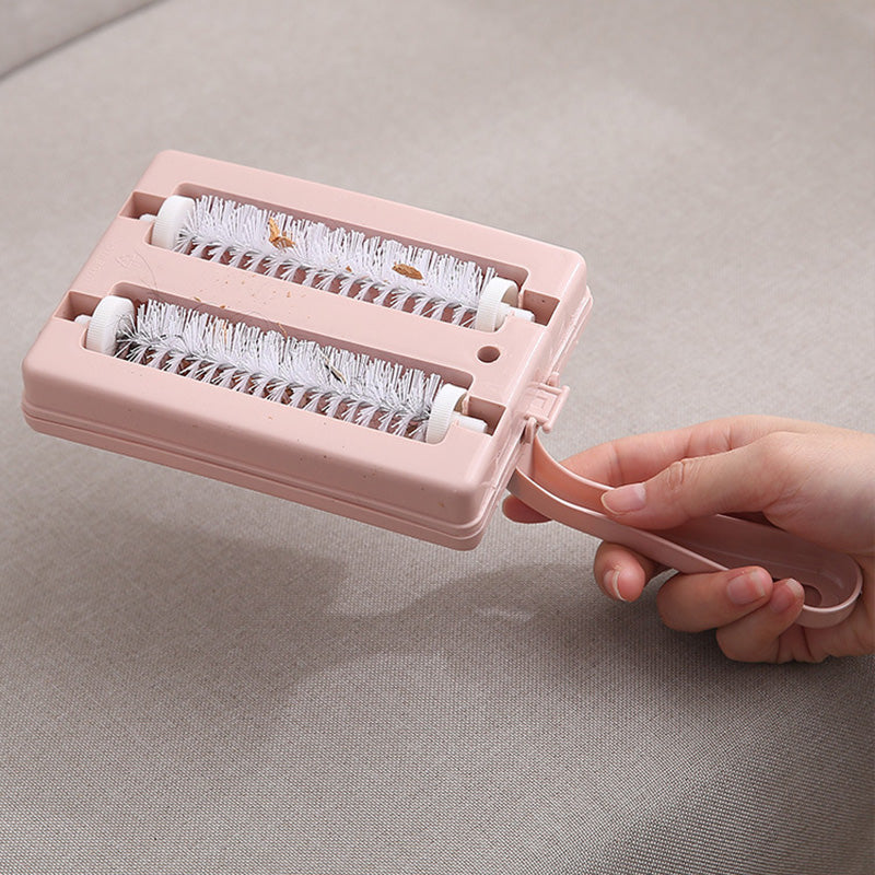 Brosse à tapis double rouleau manuelle - Nettoyage sans effort, retire les poils d'animaux