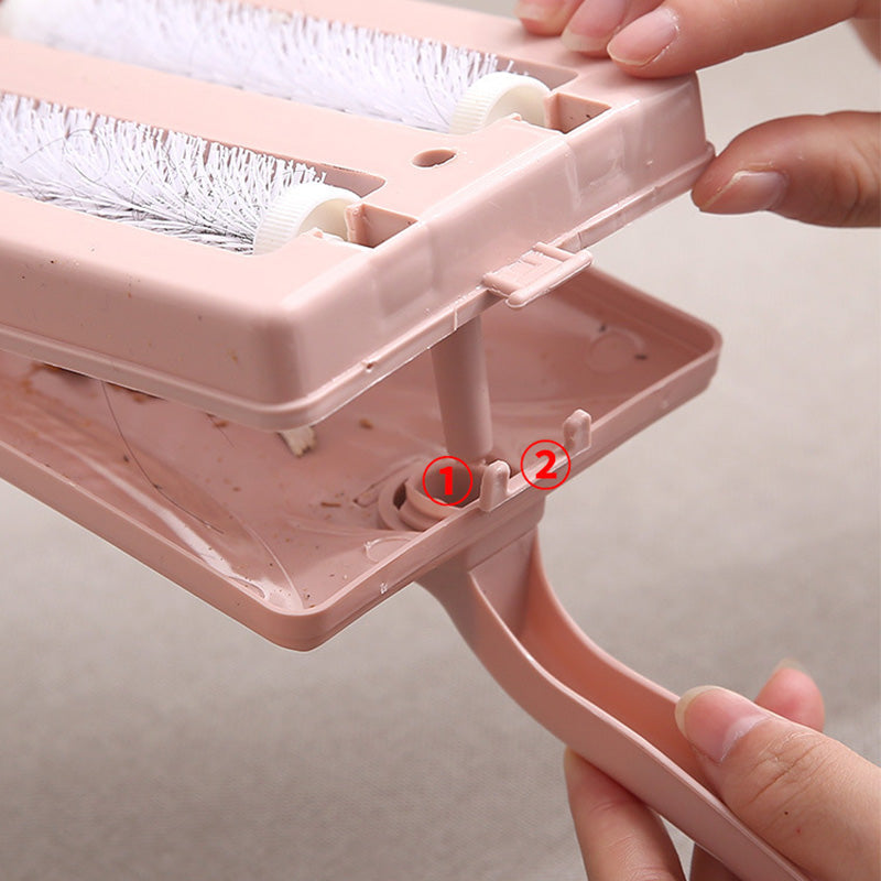 Brosse à tapis double rouleau manuelle - Nettoyage sans effort, retire les poils d'animaux
