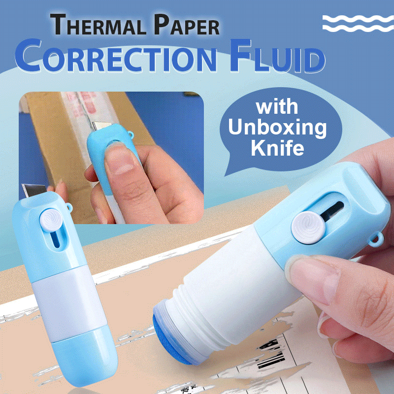Liquide Correcteur pour Papier Thermique avec Couteau Découpeur