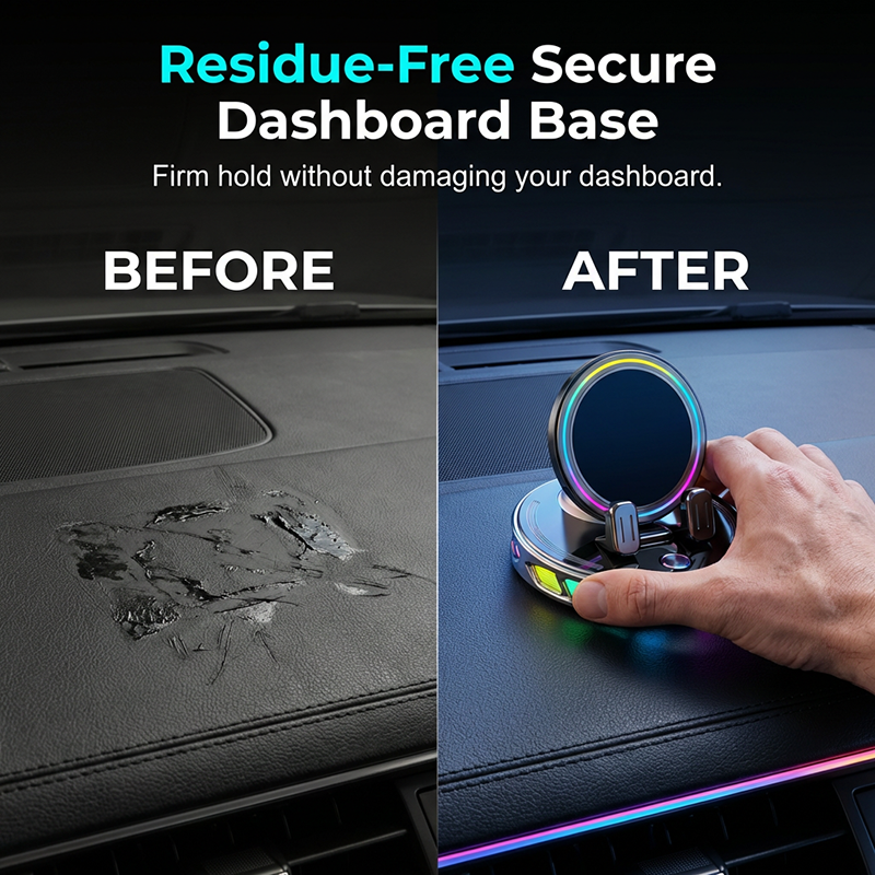 Support de téléphone de voiture RGB à serrage automatique et recharge sans fil | Conduite sûre à une main