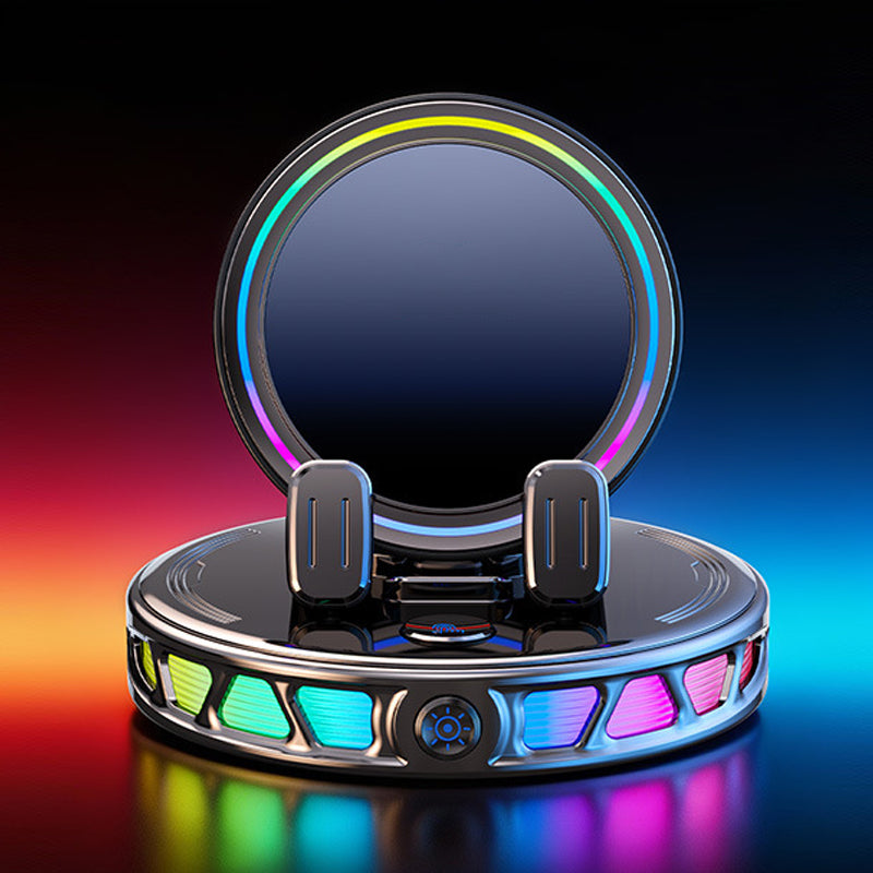 Support de téléphone de voiture RGB à serrage automatique et recharge sans fil | Conduite sûre à une main
