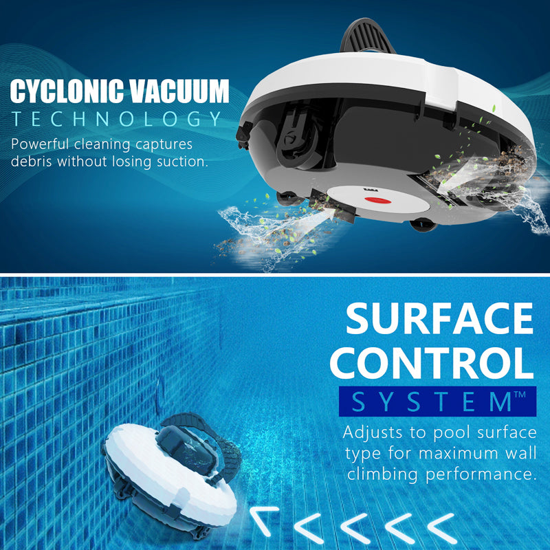 Robot nettoyeur de piscine – Sans fil, puissant, intelligent et nettoyage sans effort