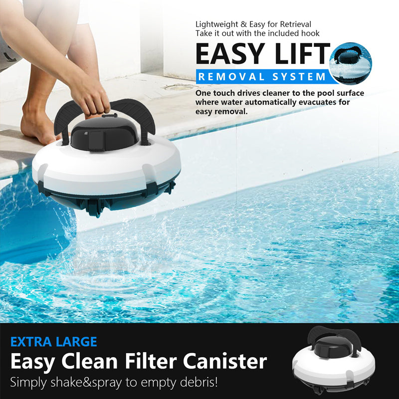 Robot nettoyeur de piscine – Sans fil, puissant, intelligent et nettoyage sans effort