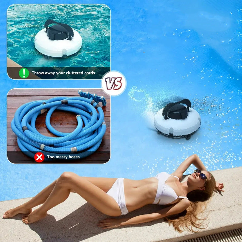 Robot nettoyeur de piscine – Sans fil, puissant, intelligent et nettoyage sans effort