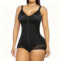 Body gainant zippé pour femme – Compression à 360°, bretelles réglables, effet sablier