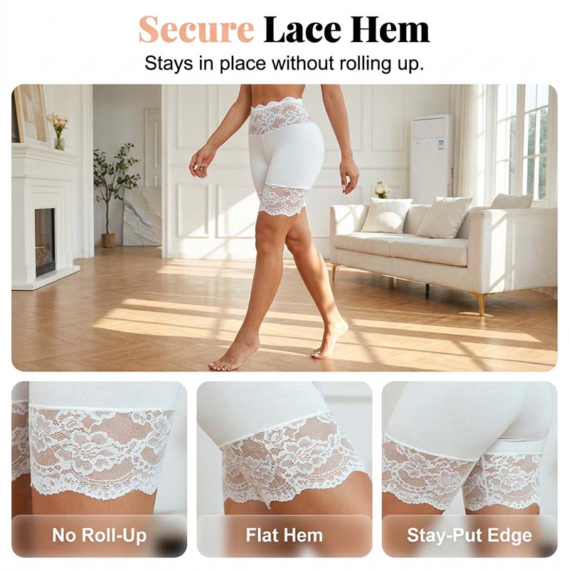 Culotte de sécurité élastique en dentelle pour femmes