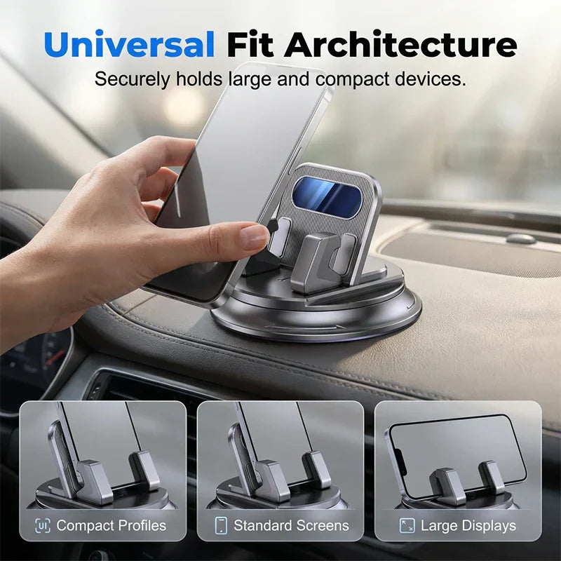 Support téléphone voiture 360° – Fixation ventouse ultra-robuste, compatible avec tous les téléphones