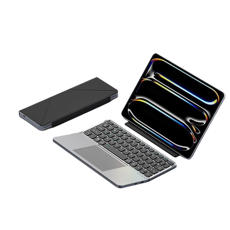 Clavier pliable ultra-plat avec pavé tactile et support intégrés