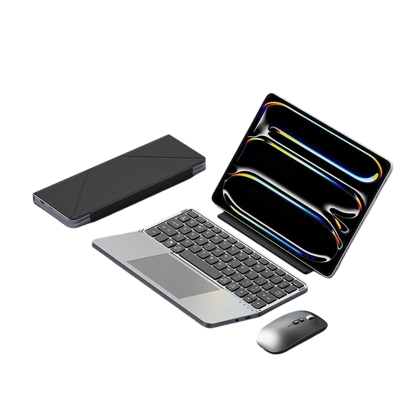 Clavier pliable ultra-plat avec pavé tactile et support intégrés