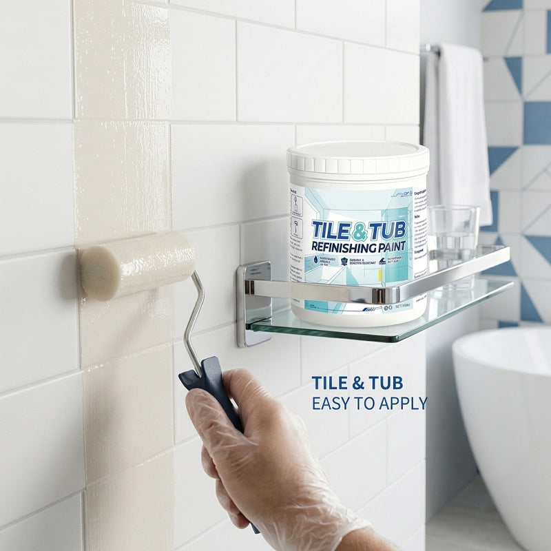 Kit de peinture pour rénovation carrelage et baignoire 2026 – Imperméable, finition antidérapante. Couvre les taches et les fissures. Facile à appliquer soi-même, aucun professionnel nécessaire.