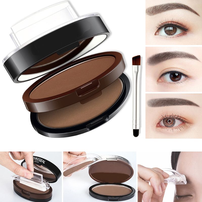 Tampon à sourcils ajustable instantané avec poudre à sourcils bicolore