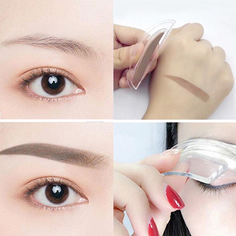 Tampon à sourcils ajustable instantané avec poudre à sourcils bicolore