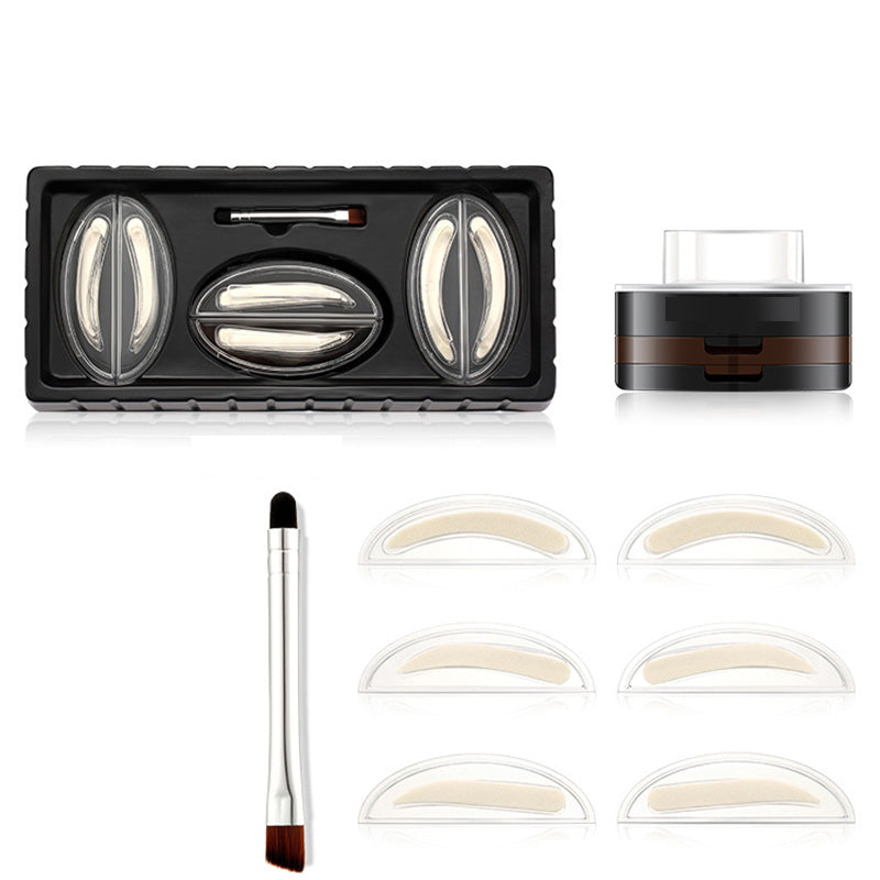 Tampon à sourcils ajustable instantané avec poudre à sourcils bicolore