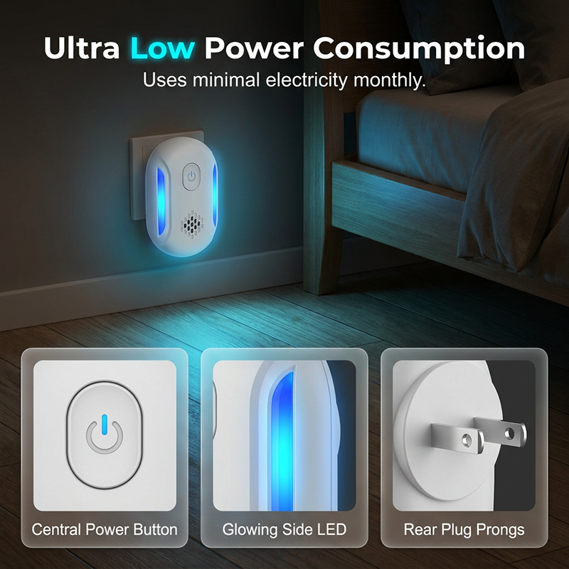 Appareil anti-nuisibles à ultrasons à brancher