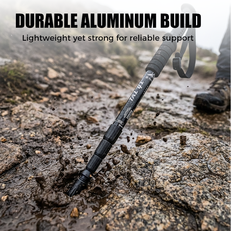 Bâton de randonnée réglable en alliage d'aluminium – Durable, amortissant les chocs, léger