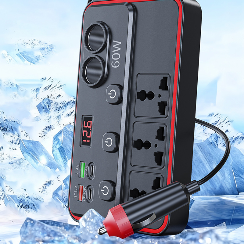 Chargeur de voiture multifonction avec prises CA et USB