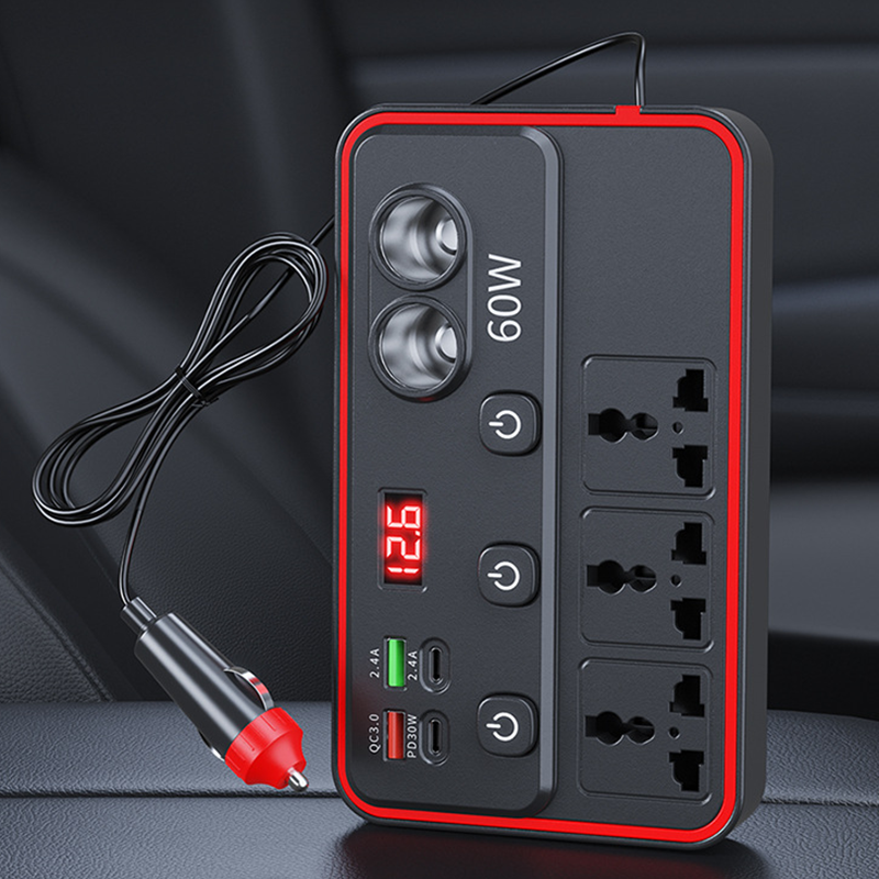 Chargeur de voiture multifonction avec prises CA et USB