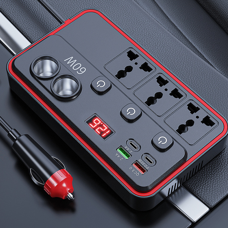 Chargeur de voiture multifonction avec prises CA et USB