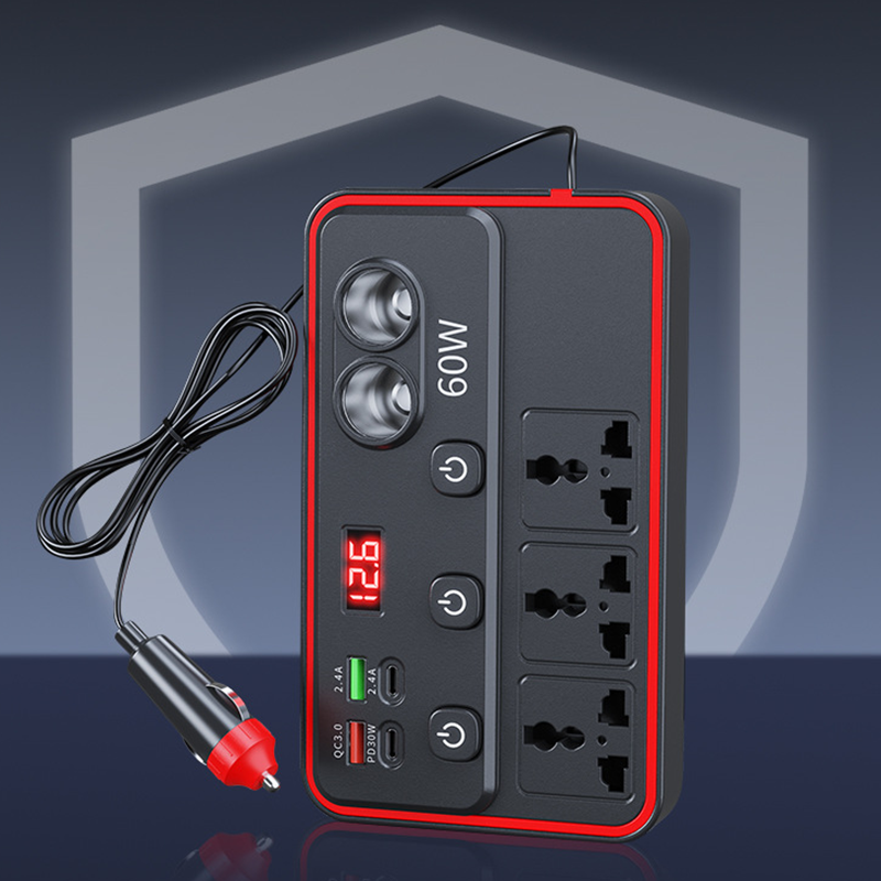 Chargeur de voiture multifonction avec prises CA et USB