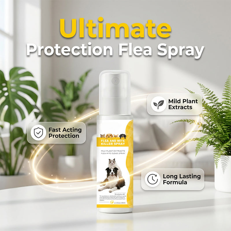 Répulsif antiparasitaire doux pour animaux de compagnie en spray
