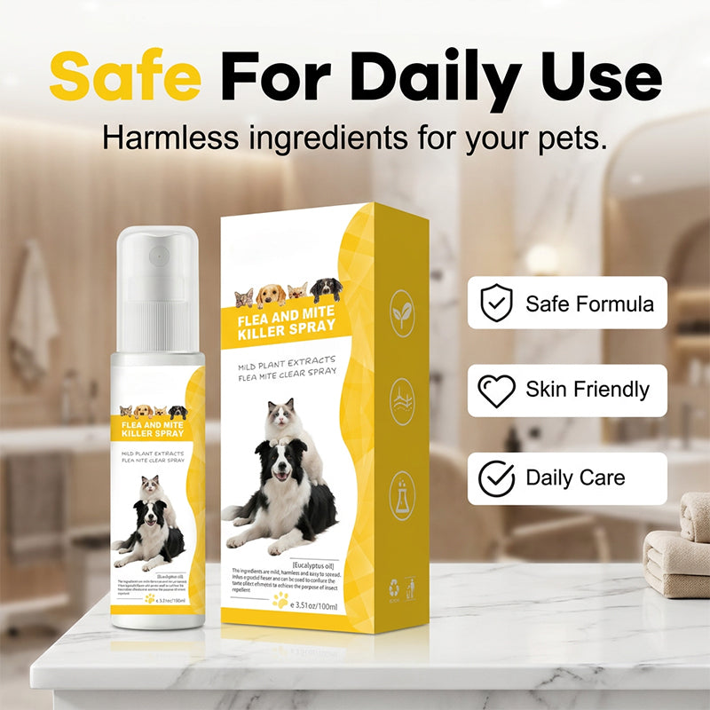 Répulsif antiparasitaire doux pour animaux de compagnie en spray