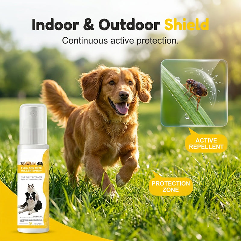 Répulsif antiparasitaire doux pour animaux de compagnie en spray