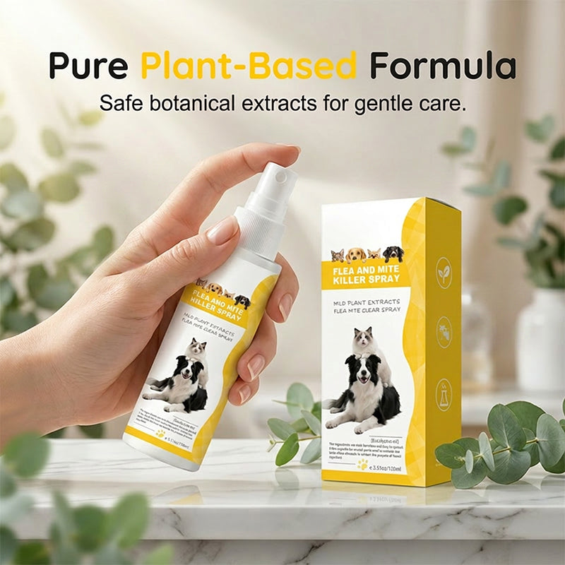 Répulsif antiparasitaire doux pour animaux de compagnie en spray