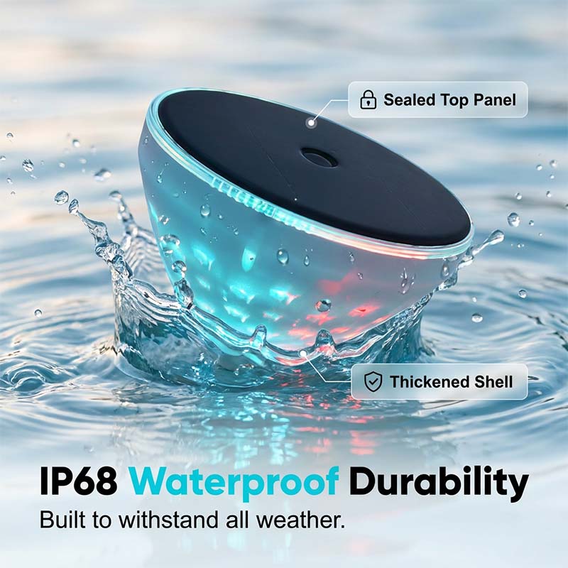 Lampe solaire flottante pour piscine avec projection de poisson